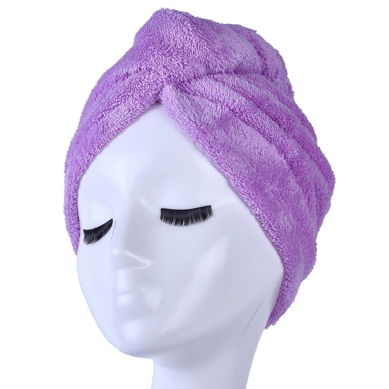 [Australia] - YYXR Microfiber Hair Drying Towel Ultra Absorbent Twist Hair Turban Drying Cap Hair Wrap Purple 