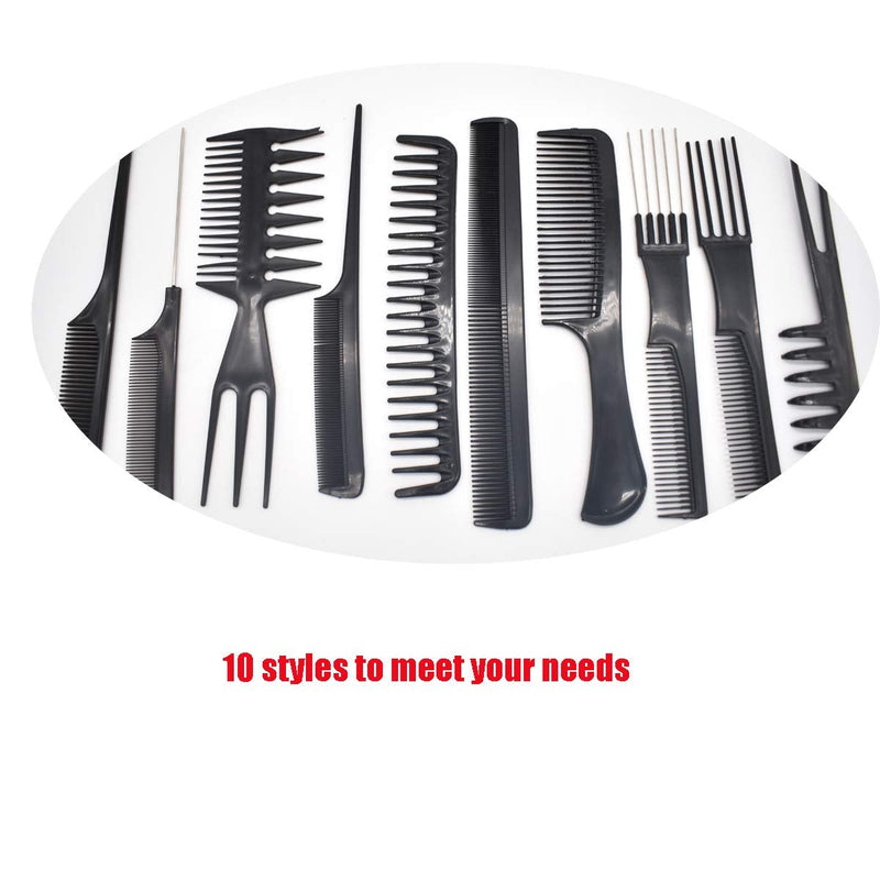 [Australia] - 20 Pieces Professional Styling Comb Set,Yueser Salon Hair Styling Hairdressing Hairdresser Barbers Comb Plastic Comb (Black) 