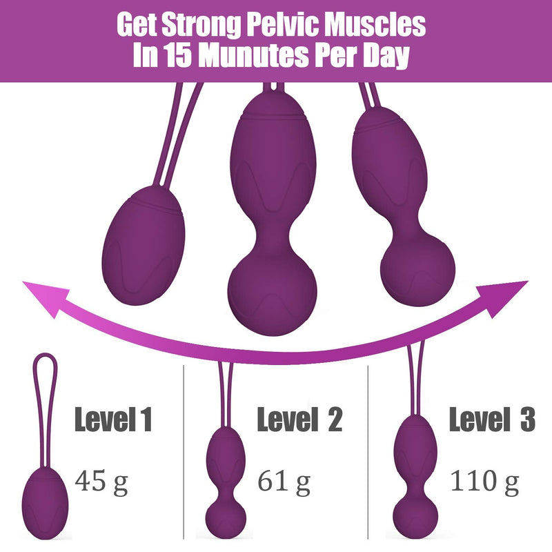 [Australia] - Kegal Balls Exercise Weight - Doctor Recommends: for Pelvic Floor Tightening & Strengthen Bladder Control & Prevent Prolapse (Set of 3) 