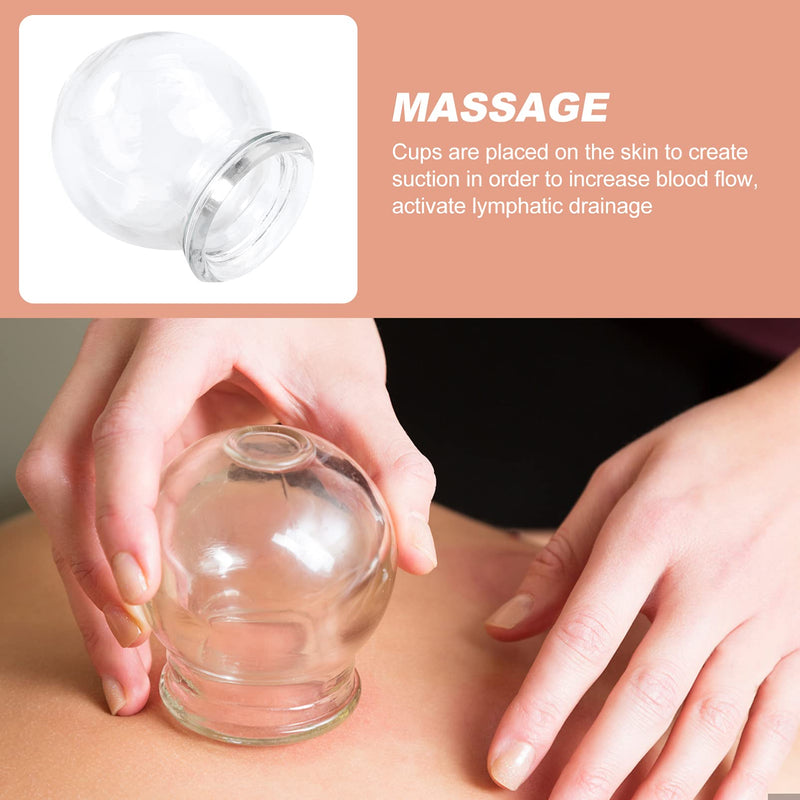 [Australia] - Healifty 6Pcs Cupping Therapy Sets: Glass Fire Cupping Jars Thick Glass Cupping Set Chinese Acupoint Vacuum Cupping Therapy for Massage Back Relieve Fatigue ( No. 2 ) 6X5X5CM 