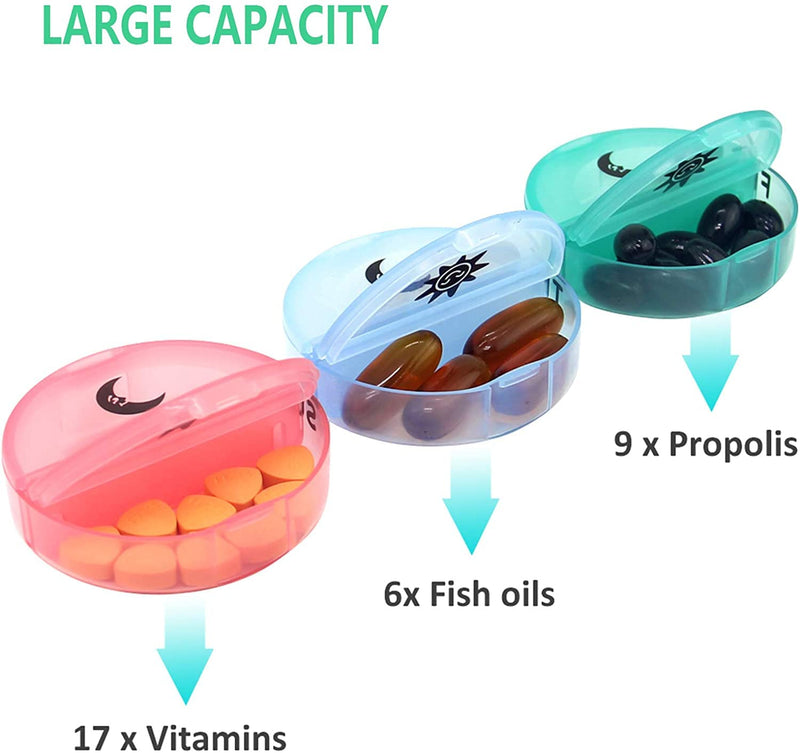 [Australia] - 7 Day Pill Box Organiser,Rainbow Pill Boxes 7 Day 2 Times a Day am and pm,Weekly Pill Box with Moisture-Proof Design for Purse and Pockets(Transparent) Transparent 