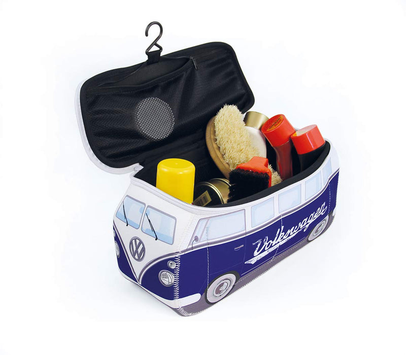 [Australia] - BRISA VW Collection - Volkswagen Samba Bus T1 Camper Van 3D Neoprene Universal Bag - Makeup, Travel, Cosmetic Bag (Neoprene/Classic/Blue) 