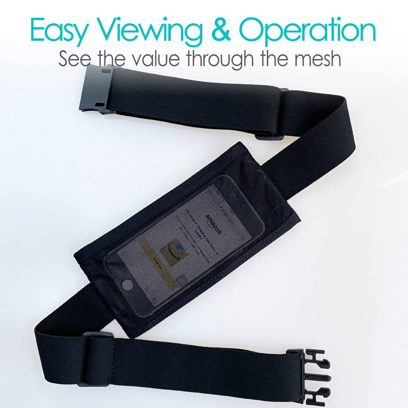 [Australia] - Insulin Pump Belt with Mesh Pouch for Easy Viewing/Operation Diabetic T1D Medical Holder Adjustable Waist Band Accessories Lightweight for Tubing Epipen Men Women Adult Black 