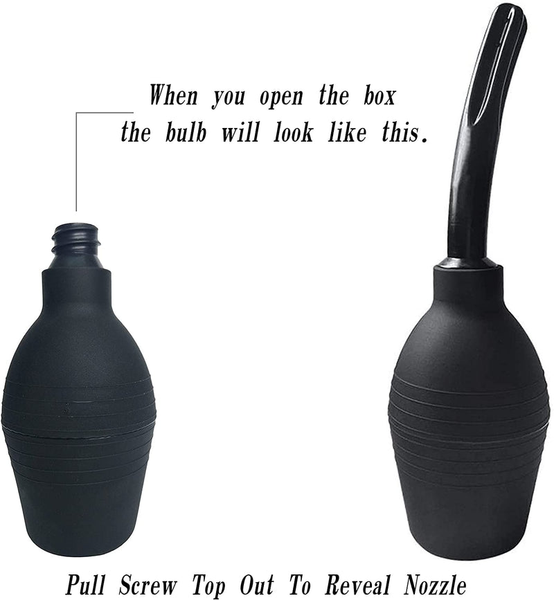 [Australia] - JIAHAO Anal Douche Enema Bulb Vaginal Douche Enema Cleaner for Women’s or Man’s Health (Black) Black 