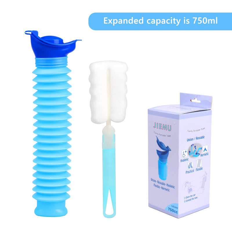 [Australia] - Emergency Urinal 750 ML Portable Shrinkable Urinal Male Female Reusable Mobile Toilet Potty Pee Urine Bottle for Kids Adult Camping Car Travel 