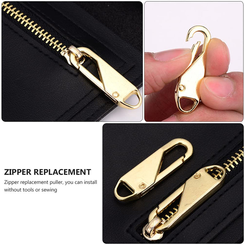 [Australia] - SOIMISS 4pcs Zipper Pull Replacement Zipper Slider Pull Tab Universal Detachable Zipper Fixer Metal Zipper Head Repair Kit for Luggage Suitcases Bag Boots Clothing 