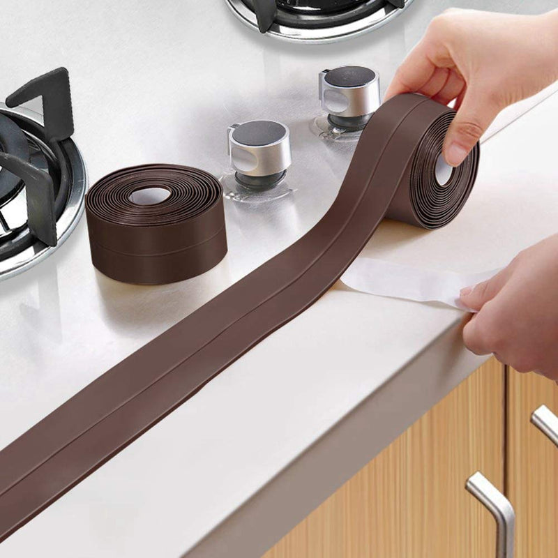 [Australia] - Waterproof Tape Caulk Caulk Strip 3.2m Sealant Tape Flexible Self Adhesive Tape Sealing Strip for Kitchen Bathroom Toilet Wall Sink Basin Edge(22mm x 3.2m-Brown) 
