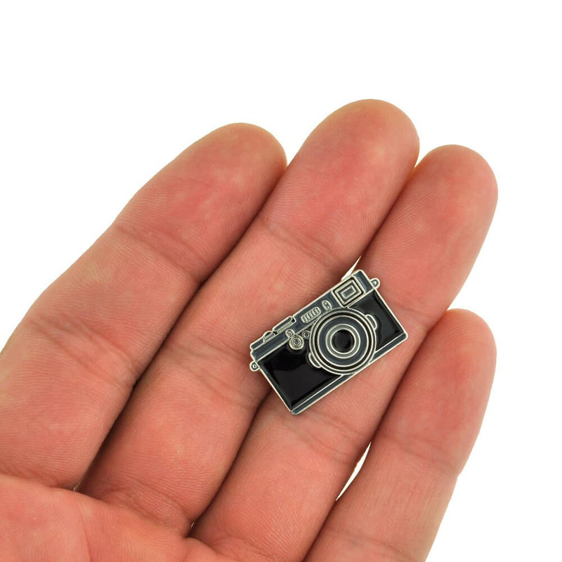 [Australia] - PinMart Trendy Black Camera Photography Lover Enamel Lapel Pin 1 Piece 