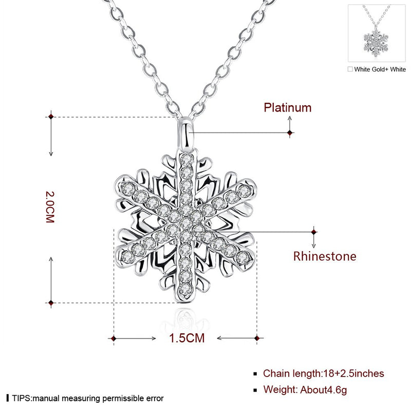 [Australia] - Snowflake Necklace Pendant with Swarovski Elements Crystal Necklace for Ladies Mom Women Teen Girls Clear Rhinestone Snowflake 
