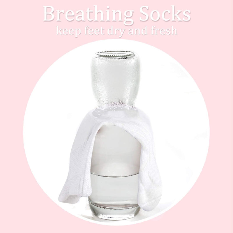 [Australia] - MD 6 Pairs Non-binding Women's Moisture Wicking Cushion Quarter Bamboo Diabetic Socks 9-11 3Black/3White Sock Size 9-11, Womens Shoe Size 5-10 3black/3white(6 Pairs) 