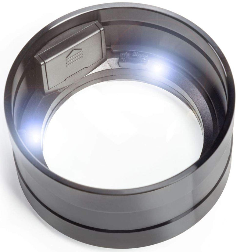 [Australia] - Magnifying Dome Lighted Desktop Magnifier with Bright LED for Reading Books, fine Print, Studying maps, Projects, Coins, Acts as Desk Paperweight, Great for Seniors Black 