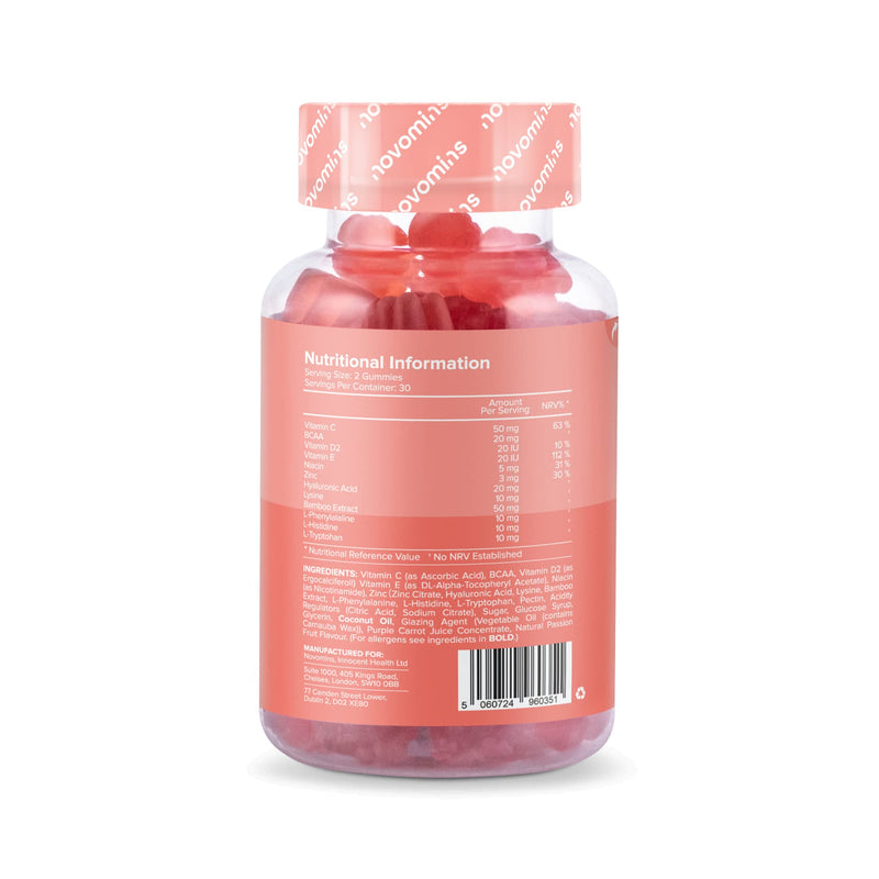 [Australia] - Vegan Collagen Gummies � Advanced Superfood Blend � Vegan Collagen Alternative for Women and Men � Infused with Vitamin C, BCAAs, Hyaluronic Acid� Gummy Vitamins - Made by Novomins 