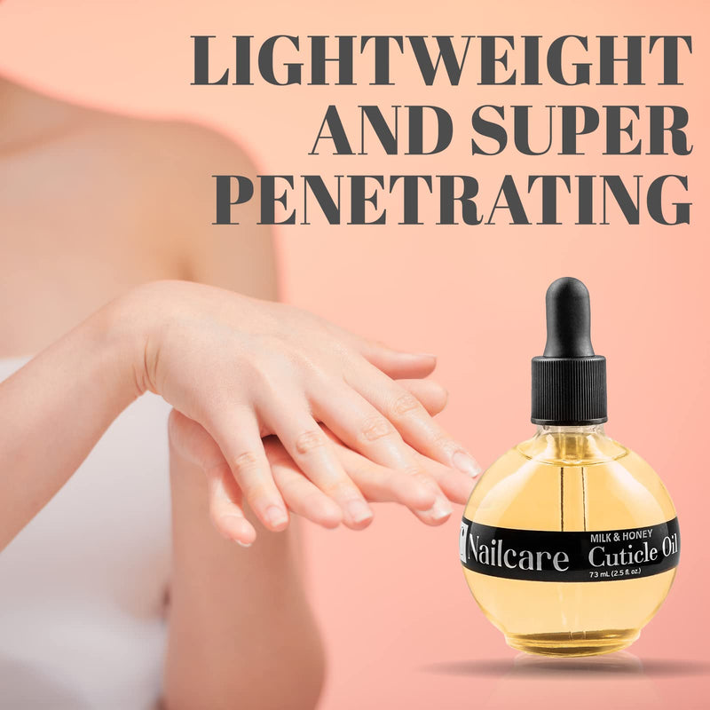 [Australia] - C CARE Milk and Honey Cuticle Revitalizing Oil 2.5 oz - Contains Vitamin E - Moisturizes and Strengthens Nails and Cuticles - Soothing and Nourishing - Paraben and Cruelty Free Natural Ingredients - Dropper & Brush included 