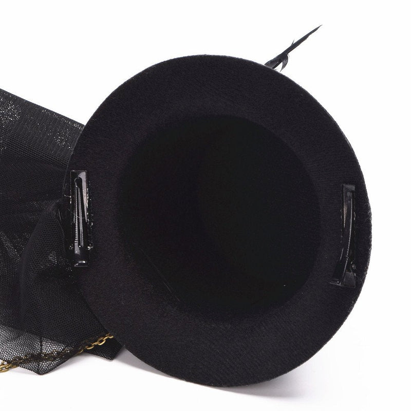 [Australia] - BLESSUME Victorian Steampunk Women Mini Top Hat Hair Clip Party Hat Dancing Cocktail Head Clip A 