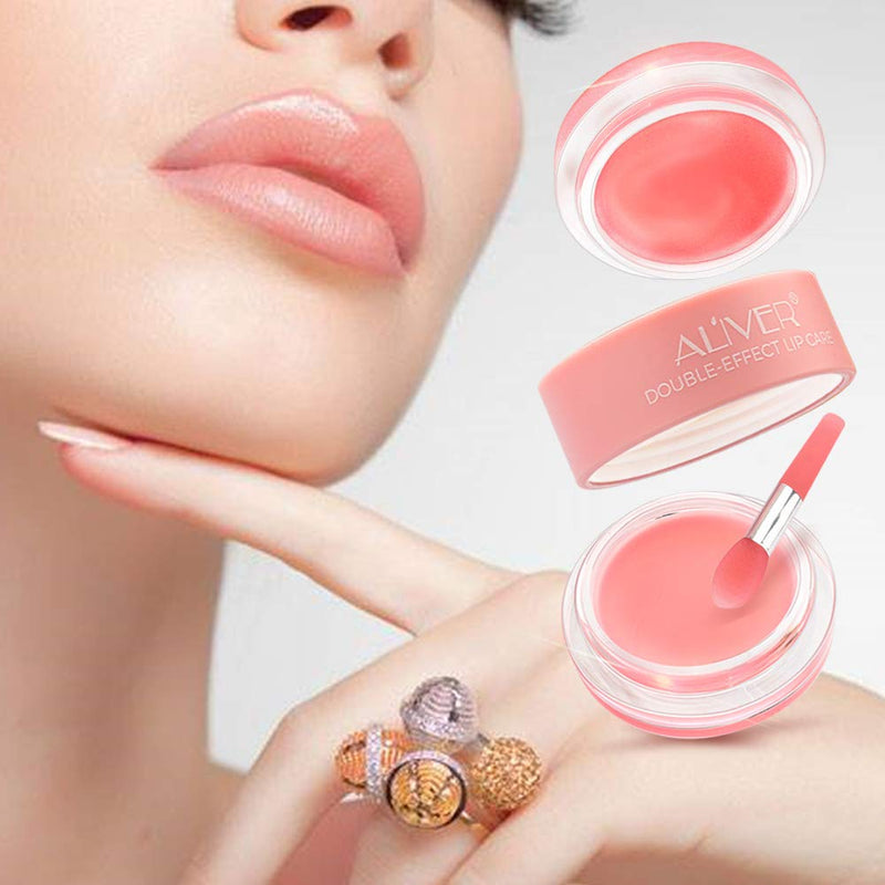 [Australia] - Lip Sleep Mask with two kinds of effective collagen peptide, lip scrub to remove dead skin and intensive lip repair treatment,a Lip mask for dry peeling lips, a lip balm for lip care (Peach) Peach 