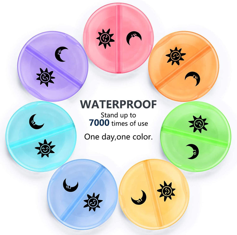 [Australia] - 7 Day Pill Box Organiser,Rainbow Pill Boxes 7 Day 2 Times a Day am and pm,Weekly Pill Box with Moisture-Proof Design for Purse and Pockets(Transparent) Transparent 