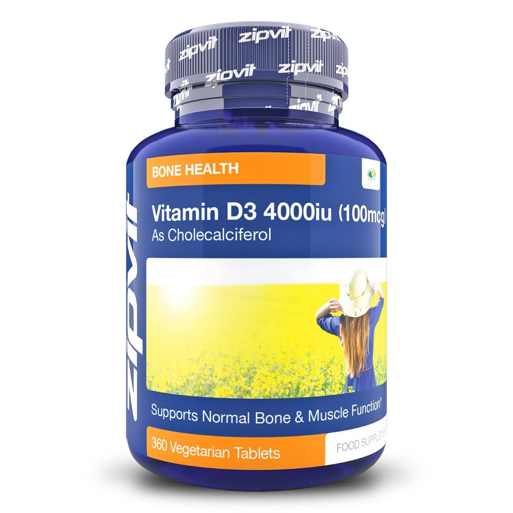 [Australia] - Vitamin D 4000iu 360 Micro Tablets. Vegetarian Society Approved. 12 Months Supply. Vitamin D3 Supports Bone Health and Your Immune System Jar of 4000iu 360 Tablets 