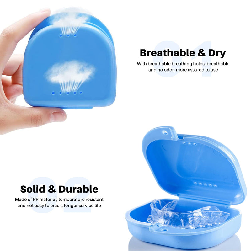 [Australia] - CHEERYMAGIC Sturdy Retainer Case Denture Box with Vent Holes for Denture Retainer Mouth Guard Brace Teeth Mouth Tray Splint A2JYH (A) A 
