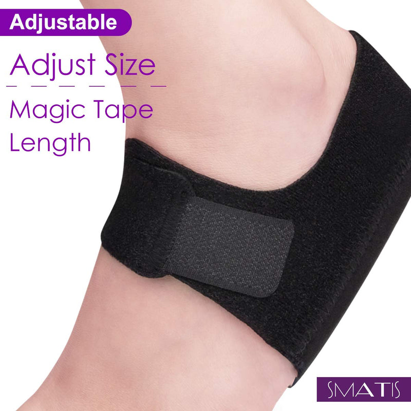 [Australia] - SMATIS Heel Protectors, Heel Cups for Plantar Fasciitis, 2PCS Heel Cushion for Achilles Tendonitis Bone Spur Aching Feet Relieve Heel Pain(Size: Women 6-11 + Men 6-10) Black 