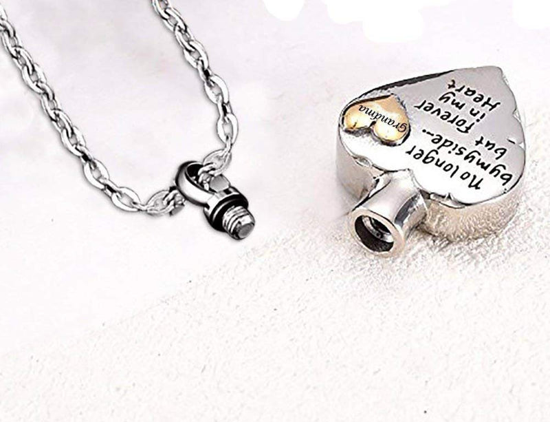 [Australia] - PREKIAR Heart Cremation Urn Necklace for Ashes Angel Wing Jewelry Memorial Pendant and 12 PCS Birthstones No Longer by My Side But Forever in My Heart Grandma 