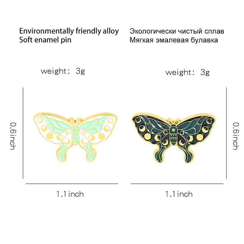 [Australia] - Butterfly Enamel Brooch Pin Sun Moon Stripe Brooches Pins Lapel Badges Set for Women Girls Badges for Hat Pants Clothes 