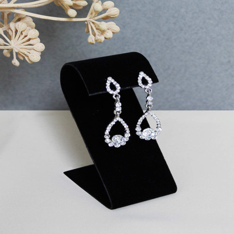 [Australia] - MOOCA 6 Black Velvet Earring Stand T Stand Showcase Displays Earring Jewelry Display Stands Black Earring Stand Display, 3 1/4"H, Black Velvet 