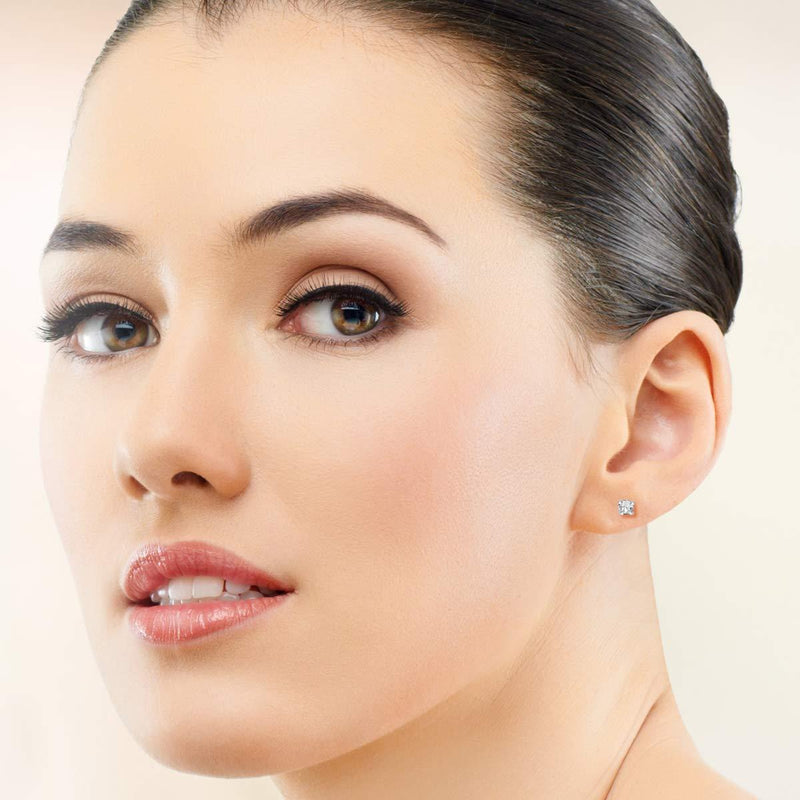 [Australia] - DTPSilver - Set of 2 PAIRS of 925 Sterling Silver * TINY * Round Stud Earrings and Crystals from Swarovski® Elements - Diameter: 3 mm - 1 Pair Clear Crystal & 1 of your Choice - Many Colours to choose from Clear Crystal & Blue Sapphire 