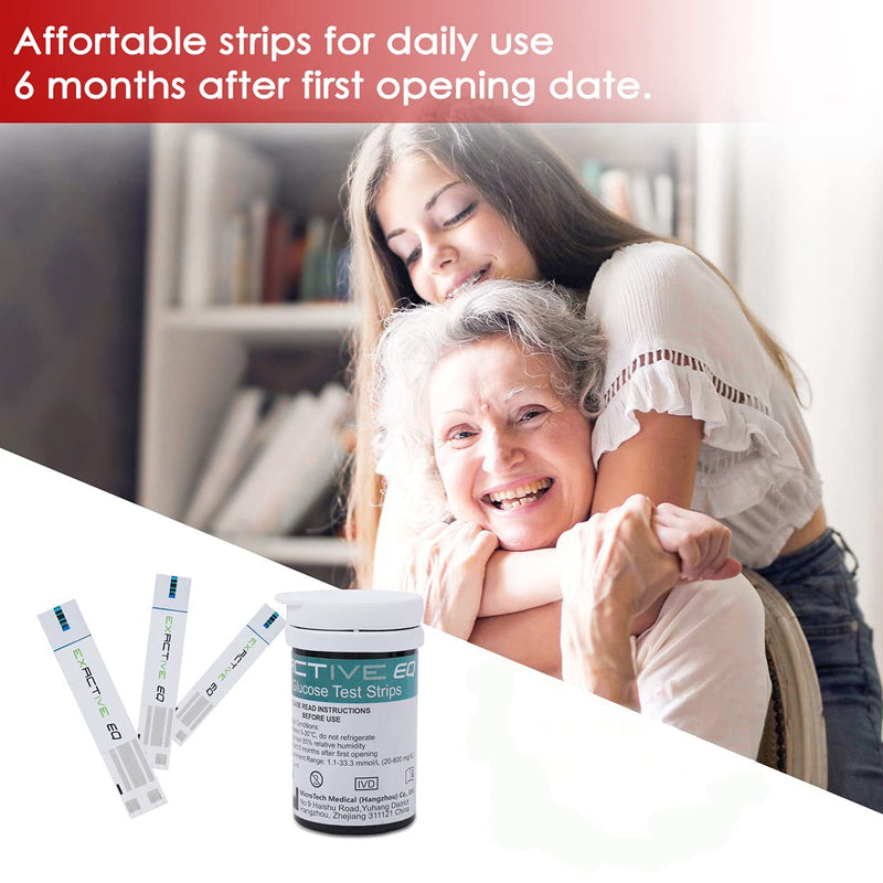 [Australia] - Exactive EQ Diabetes Test Strips Blood Glucose Test Strips x 100, Lancets x 100 Codefree Test Strips, Blood Suger Test Strips 