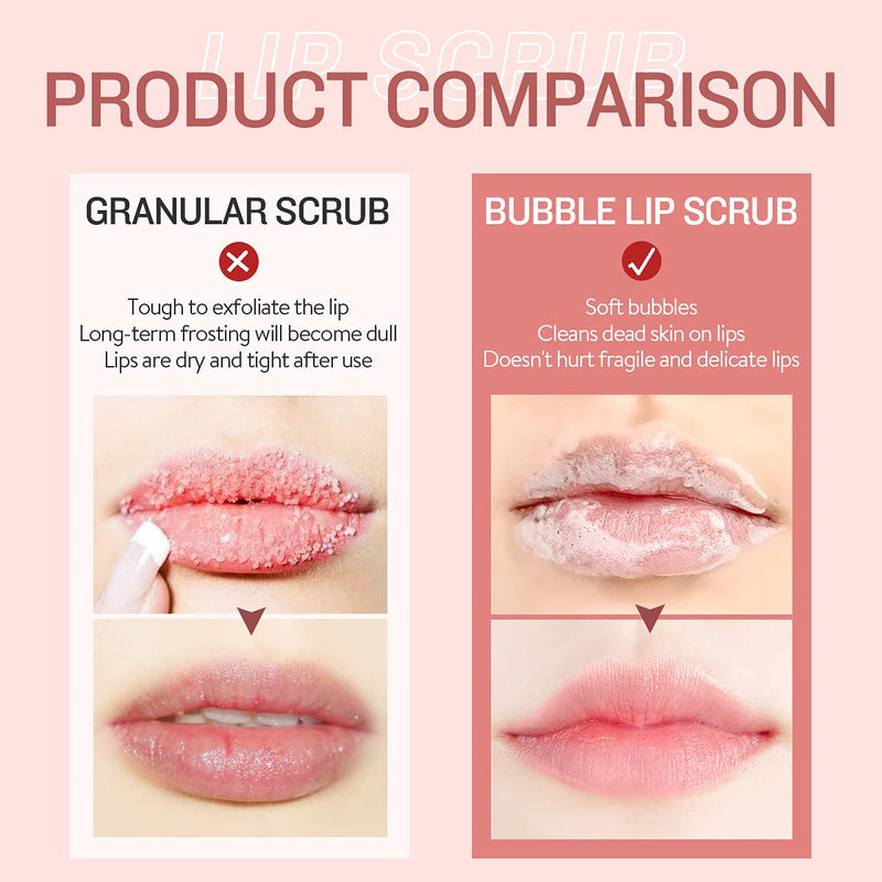 [Australia] - GECOMO Lip Scrub: Bubble Gentle Exfoliation, Lip Polish & Lip Exfoliator, Natural Tender Lip, and Anti Peeling Lip Mask, Professional Essential Lip Care Products 