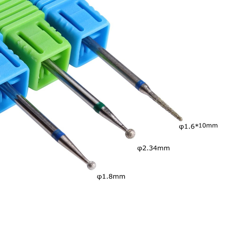 [Australia] - 3PCS Cuticle Clean Carbide Nail Drill Bit Diamond Rotary Burrs Electric Nail File For Manicure Pedicure Tools A 