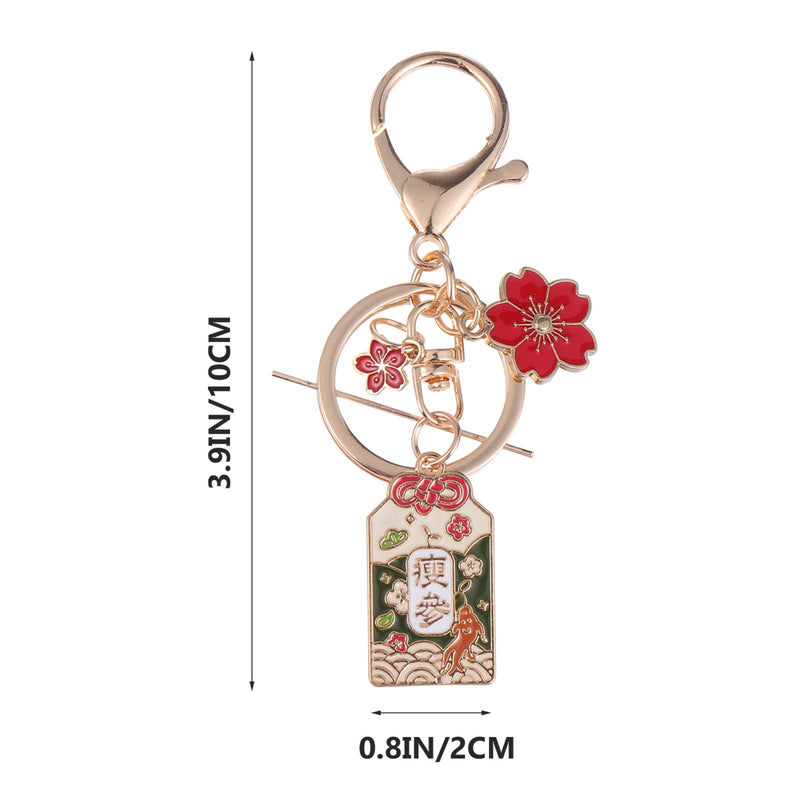 [Australia] - VALICLUD Feng Shui Key Chains Japanese Keychains with Cherry Blossoms Good Fortune Keychain Decorative Keyring Charm Pendant for Purse Handbag Car Key 