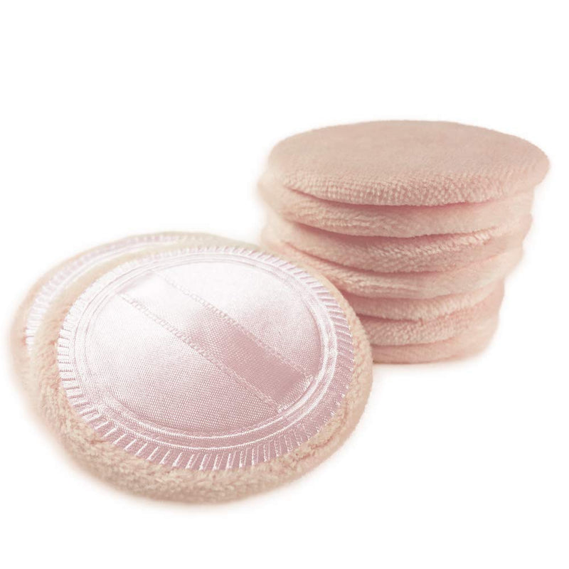 [Australia] - 10pcs Powder Puff Cotton Cosmetic Powder Makeup Puffs Pads Makeup with Ribbon Face Powder Puffs for Loose and Foundation 2.36 inch. (Color1) Color1 