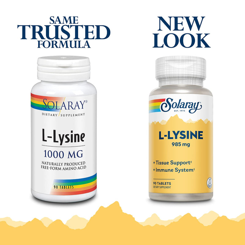 [Australia] - Solaray L-Lysine, Free-Form 1000mg | Amino Acid | Healthy Cognitive, Immune System, Bones & Skin Support | 90ct, 30 Serv 
