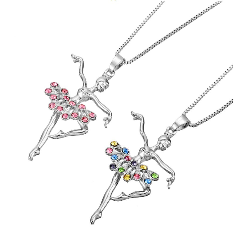 [Australia] - XIAOLI Little Girl Necklace Dancer Ballet Recital Gift Ballerina Dance Necklaces Pink 1 