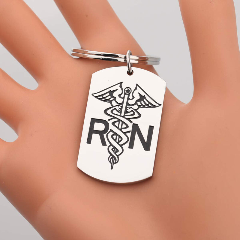 [Australia] - BNQL Nurse's Prayer Keychain RN Symbol Keyring Gift for Nurse Silver keychain 