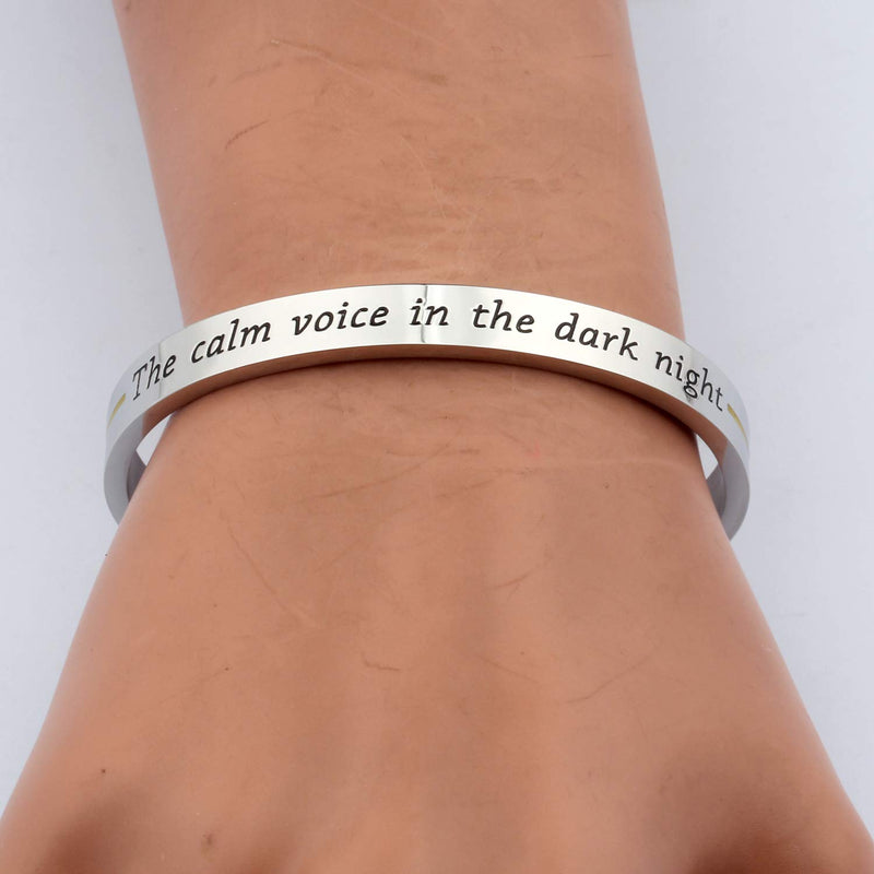 [Australia] - BAUNA 911 Dispatcher Gifts EMS Dispatcher Keychain The Calm Voice in the Dark Night Appreciation Gifts for 911 Dispatcher 911 Dispatcher Cuff 