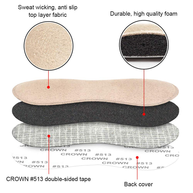 [Australia] - Dr. Foot's Heel Grips Liner Insert for Shoes Too Big, Shoe Inserts Liners for Loose Shoes, Preventing Heel Slipping, Rubbing, Non-Slip (Beige) Beige 