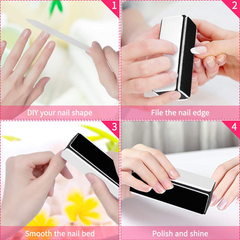 [Australia] - Nail Buffers Blocks,TsMADDTs Shine Nail Buffers Blocks 4-Way Nail Buffer Blocks Glass Nail File Shiny Buffer Block for Natural Nail 5pcs Manicure Nail Care Tools 