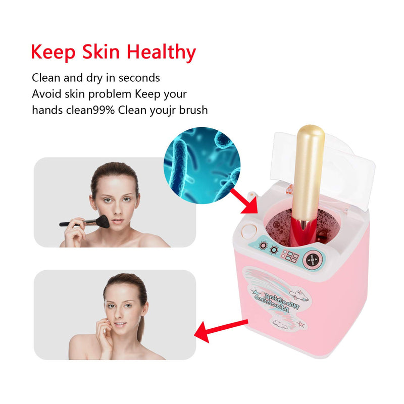 [Australia] - DOTSOG Mini Electric Makeup Brush Cleaner Makeup Sponge Washing Machine Dollhouse Toy Cosmetic Brush Powder Puff Washer Beauty Cleaning makeup Tool 