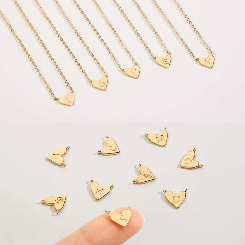 [Australia] - MONOOC Gold Initial Heart Necklace, 14K Gold Plated Dainty Tiny Kids Jewelry for Girls Small Letter Heart Toddler Necklace Baby Initial Jewelry for Little Girls Children A-Gold 