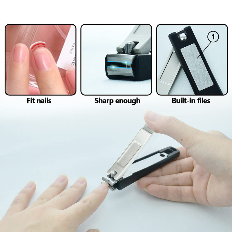 [Australia] - Nail Clippers with Catcher Preventing Splash Fingernail Toenail Clippers Nail Cutter Stainless Steel Sharp Sturdy trimmer set for Men Women and Seniors 