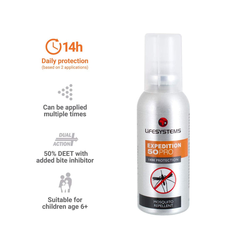 [Australia] - Lifesystems Insect Repellent Expedition 50 Pro Mosquito Repellent Pump Spray With DEET Long Lasting 50 ml 