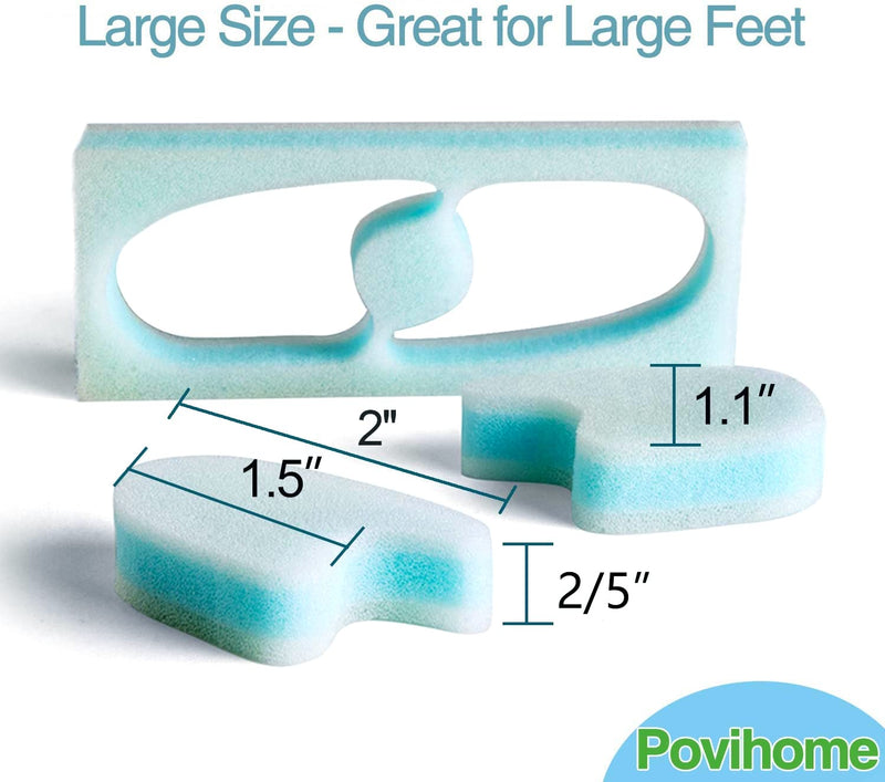 [Australia] - Povihome 10 Pack Foam Toe Spacers(2/5" Thick), 3-Layer Toe Separators - Large Size - to Align Crooked, Overlapping Toe, Relieve Corn, Blister and Reduce Toe Irritation 