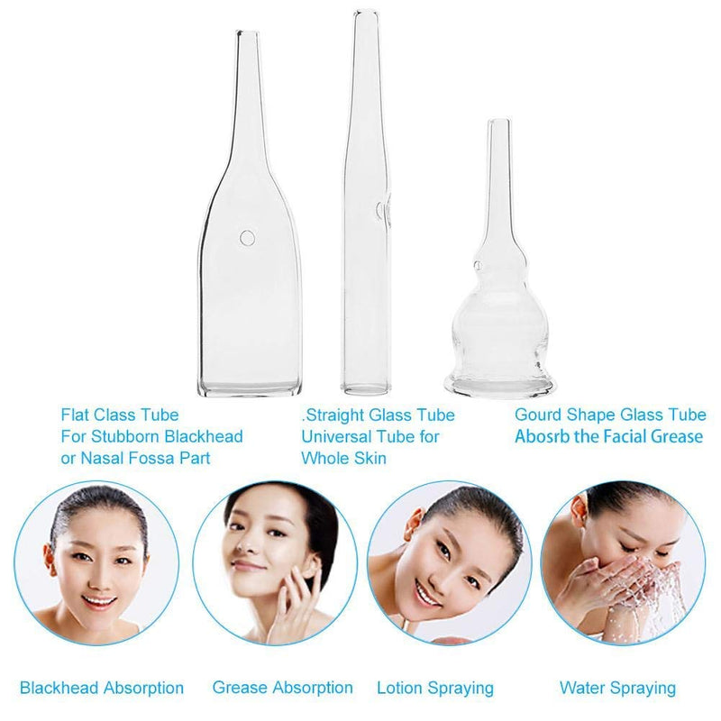 [Australia] - 3pcs Vacuum Glass Tube, Glass Pipes Kit for Blackhead Removal and Facial Cleansers & Accessories for Vacuum Cleaners Beauty Machine 