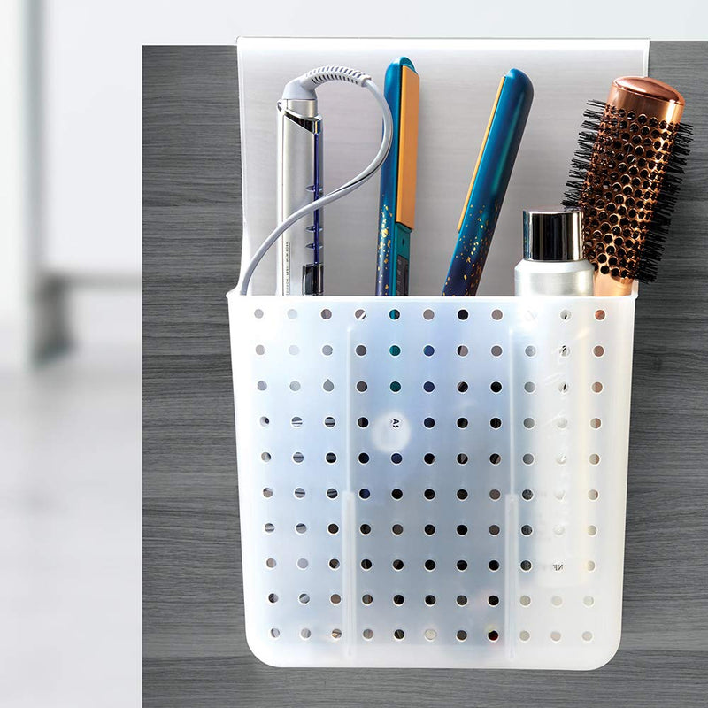 [Australia] - madesmart Overdoor Hair Tools Organizer with Dividers - Grey, Frost | BATH COLLECTION | Storage for Curling Wand, Hair Straightening Flat Irons and Brushes | BPA Free 
