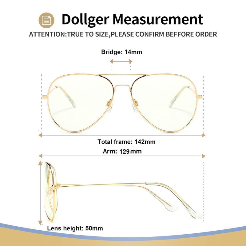 [Australia] - Blue Light Blocking Glasses Computer Glasses Anti Fatigue Eyeglasses Vintage Metal Frame Game Glasses for Women Men Gold 