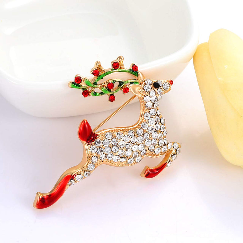 [Australia] - NVENF Christmas Brooch Pins Girls Xmas Elk Reindeer Pins Set Festive Holiday Snowflake Brooches for Woman Party Ornaments Style A 