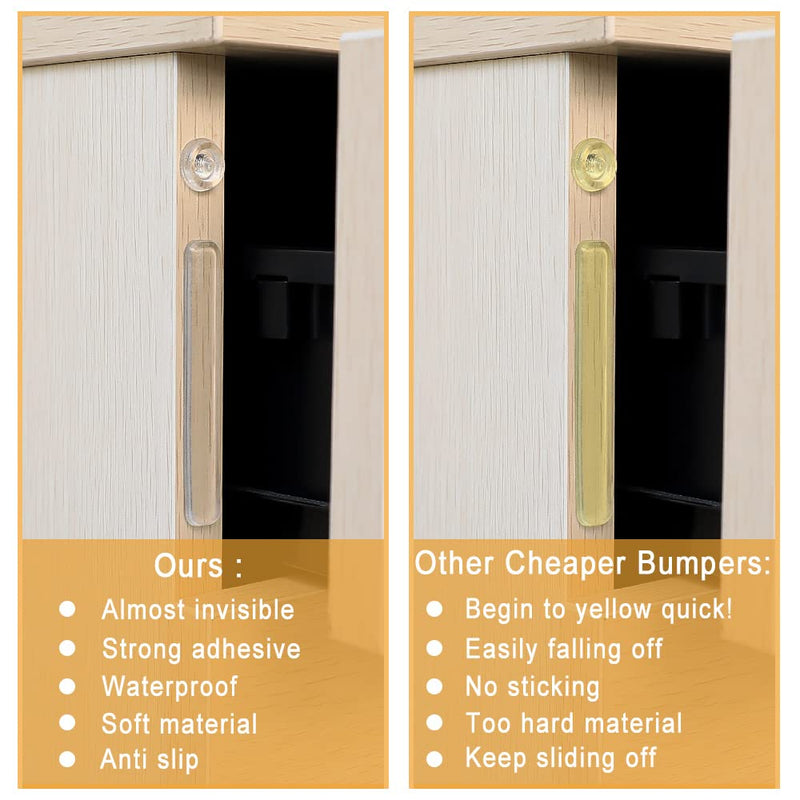 [Australia] - Cabinet Door Bumpers Clear, Sound Dampening Cushion Pads,Glass Table Top Anti Slip Pads, Soft Close Self Adhesive Rubber Bumper Strip ( Round and Rectangular, 50 PCS ) 1 