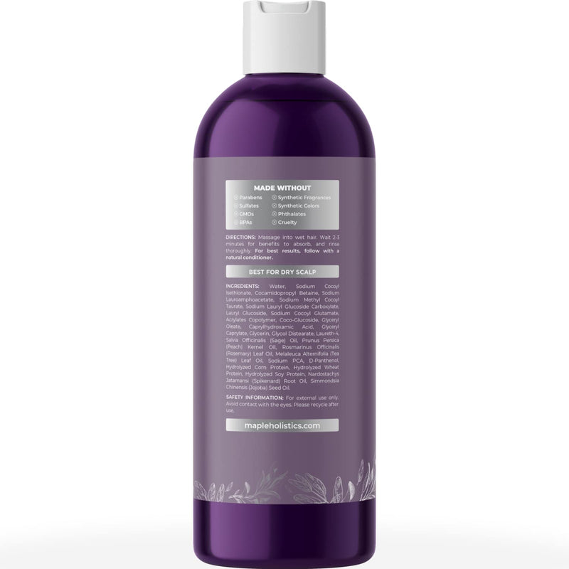 [Australia] - Vitamin Shampoo for Dandruff + Hair Loss - Anti Dandruff Sulfate Free Treatment for Healthy Scalp + Hair Growth - Anti-Aging Damage Repair with Sage - Relieve Itching Flaking Dry Skin + Thinning Hair 
