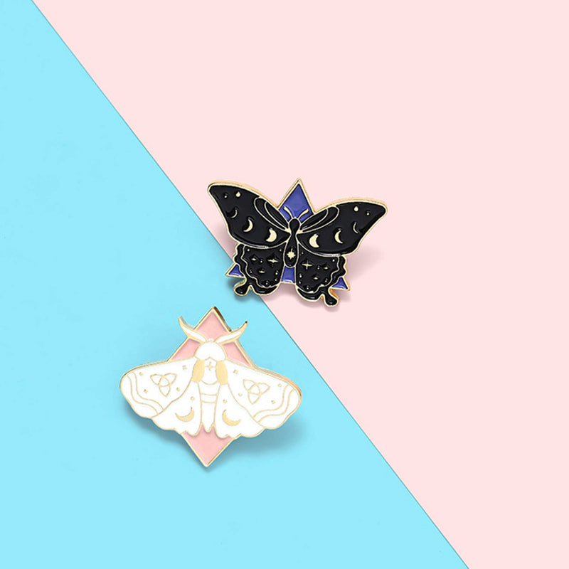 [Australia] - Dragonfly Moth Butterfly Enamel Lapel Pin Sets Insect Brooch Pins Fashion Accessory for Backpacks Badges Hats Bags for Women Girls Kids Gift Butterfly-2Pics-2 